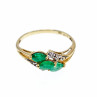 Sky Jewelry Золотое кольцо 10К (417 проба) с Изумрудом и бриллиантами