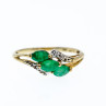 Sky Jewelry Золотое кольцо 10К (417 проба) с Изумрудом и бриллиантами
