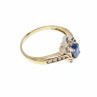 Sky Jewelry Золотое кольцо 10К (417 проба) с Сапфиром и бриллиантами