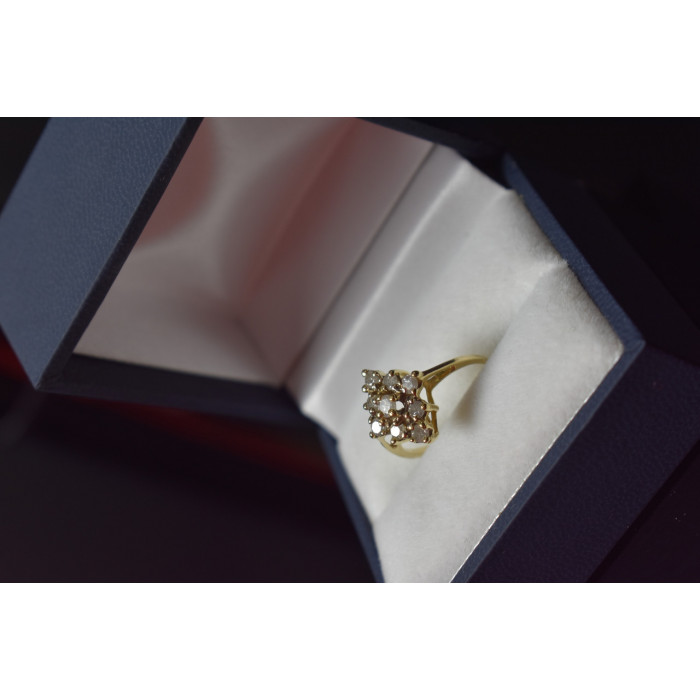 Sky Jewelry Золотое кольцо 10К (417 проба) с белым Сапфиром