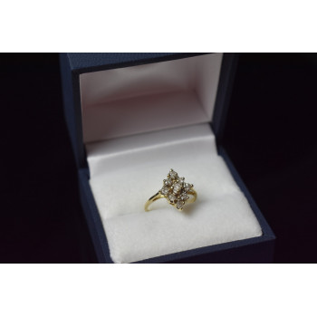 Sky Jewelry Золотое кольцо 10К (417 проба) с белым Сапфиром