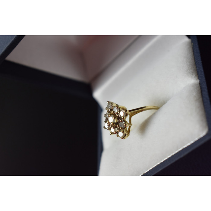 Sky Jewelry Золотое кольцо 10К (417 проба) с белым Сапфиром