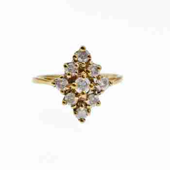 Sky Jewelry Золотое кольцо 10К (417 проба) с белым Сапфиром
