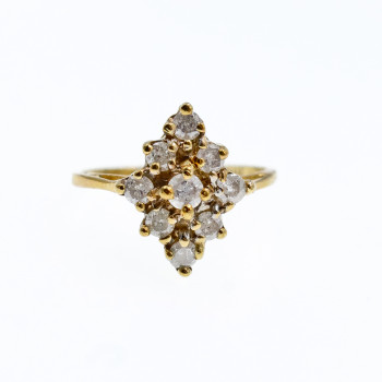 Sky Jewelry Золотое кольцо 10К (417 проба) с белым Сапфиром