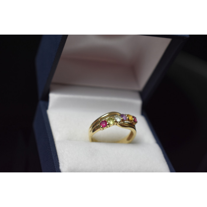 Sky Jewelry Золотое кольцо 10К (417 проба) с натуральными камнями