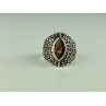 Sky Jewelry Серебряное кольцо 925 проба с Гранатом и камнями Морион
