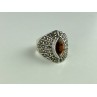 Sky Jewelry Серебряное кольцо 925 проба с Гранатом и камнями Морион