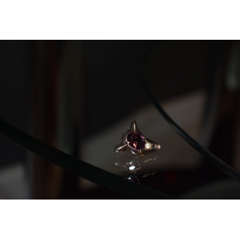 Sky Jewelry Серебряная брошь-кулон с аметистом и фианитом