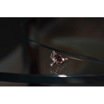 Sky Jewelry Серебряная брошь-кулон с аметистом и фианитом