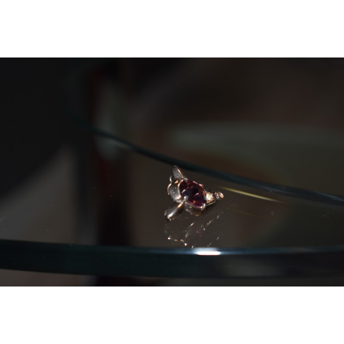 Sky Jewelry Серебряная брошь-кулон с аметистом и фианитом