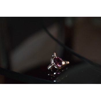 Sky Jewelry Серебряная брошь-кулон с аметистом и фианитом