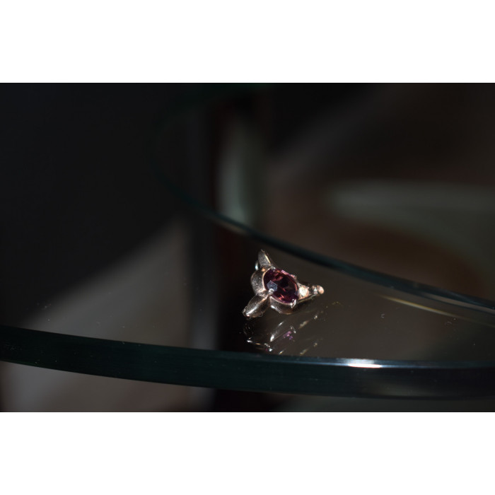 Sky Jewelry Серебряная брошь-кулон с аметистом и фианитом