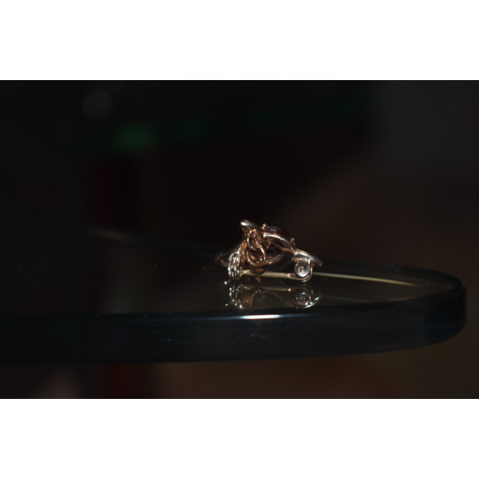 Sky Jewelry Серебряная брошь-кулон с аметистом и фианитом