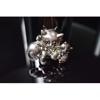 Sky Jewelry Серебряная брошь *КОТЫ*