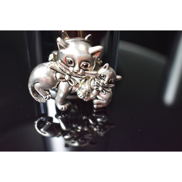 Sky Jewelry Серебряная брошь *КОТЫ*