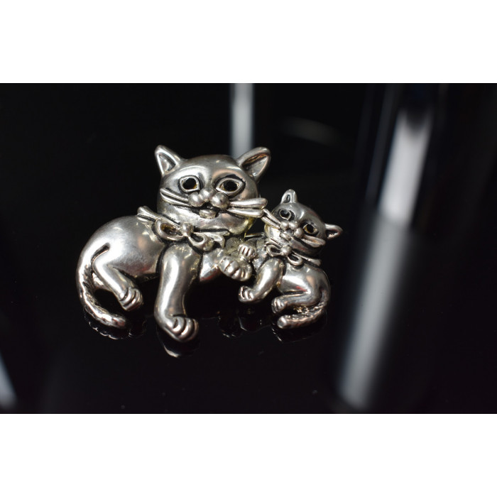 Sky Jewelry Серебряная брошь *КОТЫ*