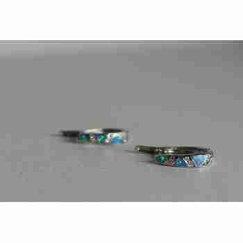 Sky Jewelry Серебряные серьги с опалом и фианитами