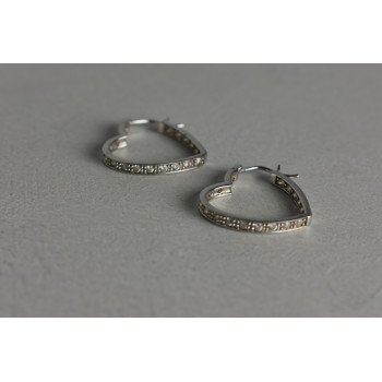 Sky Jewelry Серебряные серьги *Сердце* с фианитами