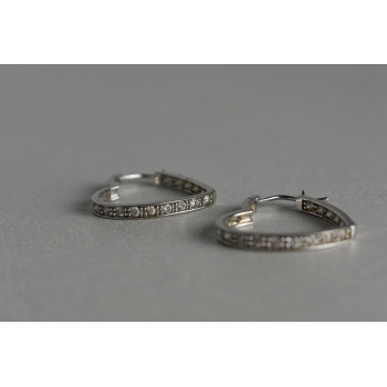 Sky Jewelry Серебряные серьги *Сердце* с фианитами