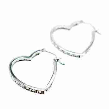 Sky Jewelry Серебряные серьги *Сердце* с фианитами
