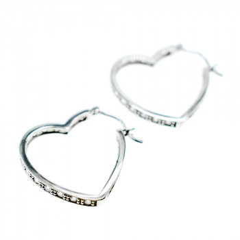 Sky Jewelry Серебряные серьги *Сердце* с фианитами
