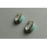 Sky Jewelry Серебряные серьги с Бирюзой и камнями Морион