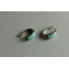 Sky Jewelry Серебряные серьги с Бирюзой и камнями Морион