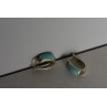 Sky Jewelry Серебряные серьги с Бирюзой и камнями Морион