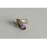 Sky Jewelry Серебряное кольцо с камнями Аметист и Морион