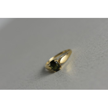 Sky Jewelry Золотое кольцо 14К (585 проба) с Зеленым Топазом