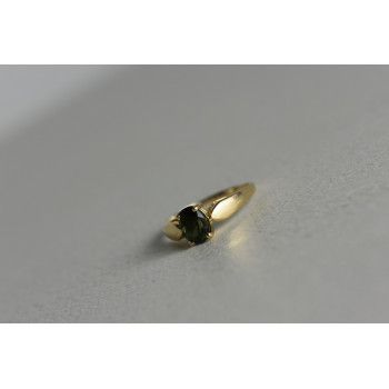 Sky Jewelry Золотое кольцо 14К (585 проба) с Зеленым Топазом