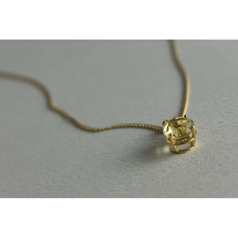 Sky Jewelry Золотая цепочка 14К (585 проба)  с кулоном камень Демантоид