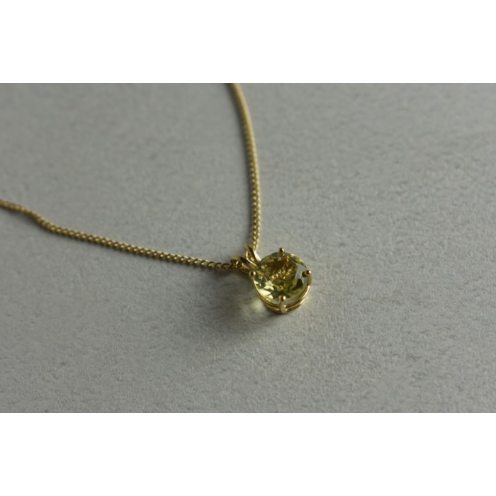 Sky Jewelry Золотая цепочка 14К (585 проба)  с кулоном камень Демантоид