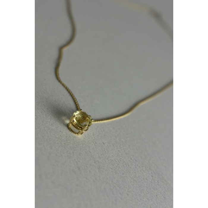 Sky Jewelry Золотая цепочка 14К (585 проба)  с кулоном камень Демантоид