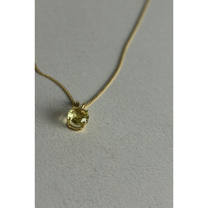 Sky Jewelry Золотая цепочка 14К (585 проба)  с кулоном камень Демантоид