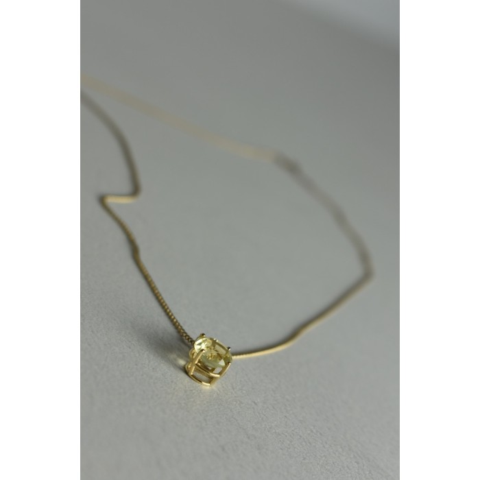 Sky Jewelry Золотая цепочка 14К (585 проба)  с кулоном камень Демантоид