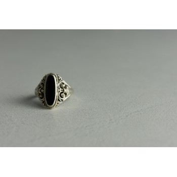 Sky Jewelry Серебряное кольцо с черным Турмалином (Шерл)