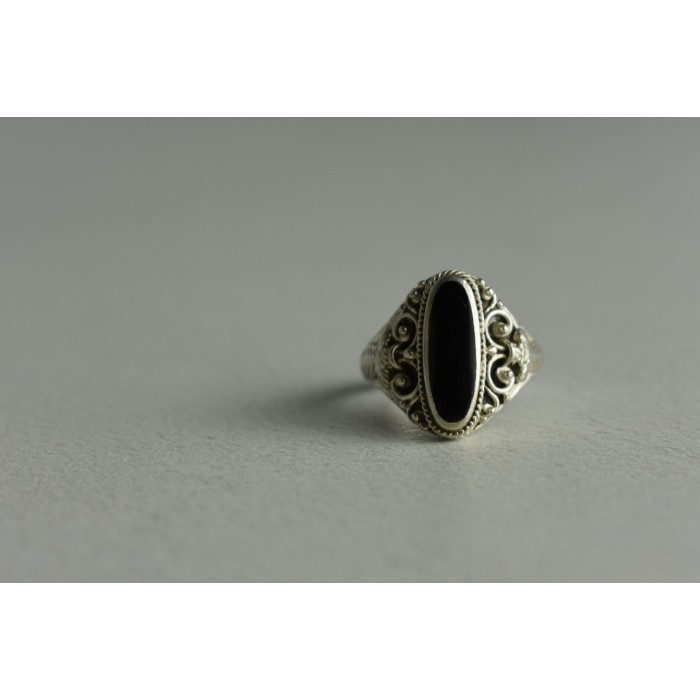 Sky Jewelry Серебряное кольцо с черным Турмалином (Шерл)