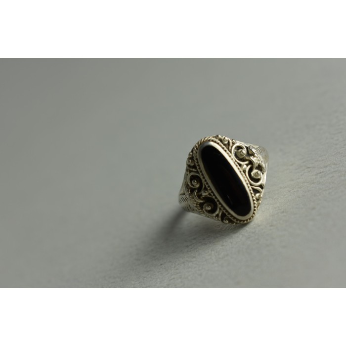 Sky Jewelry Серебряное кольцо с черным Турмалином (Шерл)