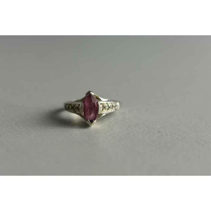 Sky Jewelry Серебряное кольцо с Розовым Рубином 925 проба