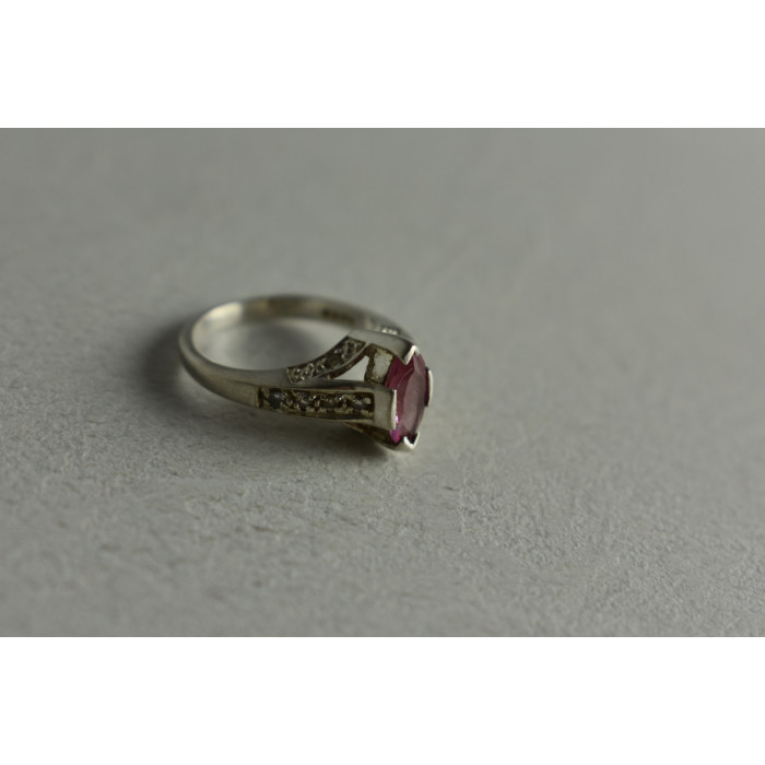 Sky Jewelry Серебряное кольцо с Розовым Рубином 925 проба