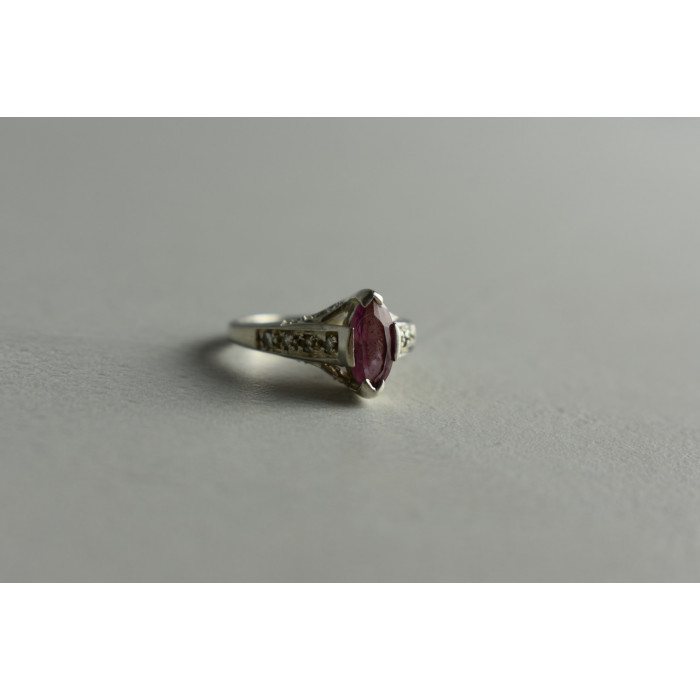 Sky Jewelry Серебряное кольцо с Розовым Рубином 925 проба