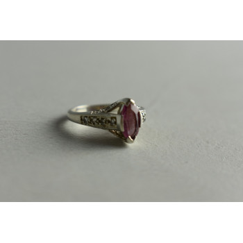 Sky Jewelry Серебряное кольцо с Розовым Рубином 925 проба