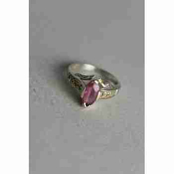 Sky Jewelry Серебряное кольцо с Розовым Рубином 925 проба