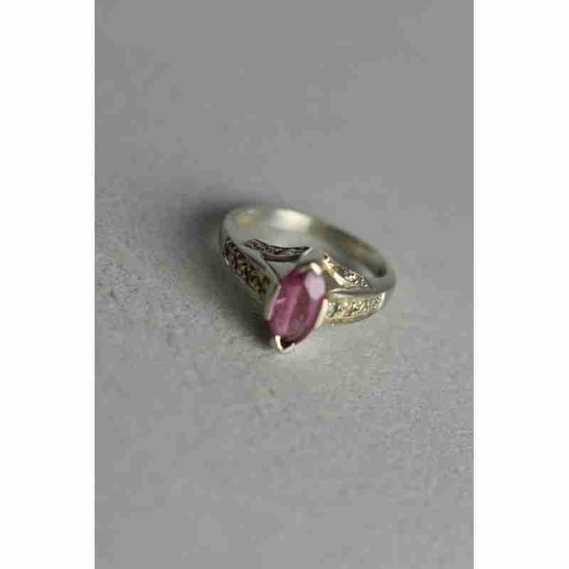 Sky Jewelry Серебряное кольцо с Розовым Рубином 925 проба
