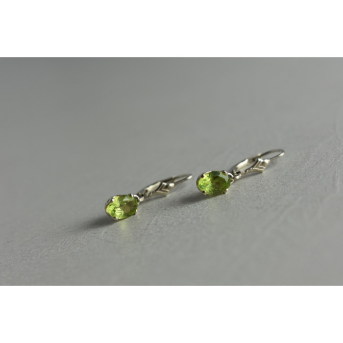 Sky Jewelry Серебряные серьги 925 пробы с камнем Тсаворит (Цаворит)