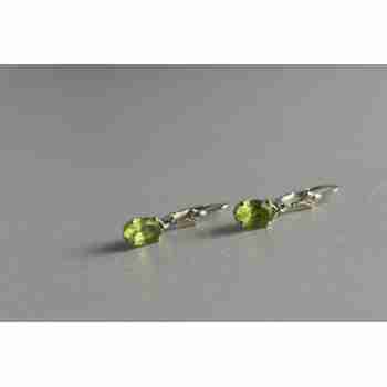 Sky Jewelry Серебряные серьги 925 пробы с камнем Тсаворит (Цаворит)