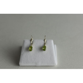 Sky Jewelry Серебряные серьги 925 пробы с камнем Тсаворит (Цаворит)