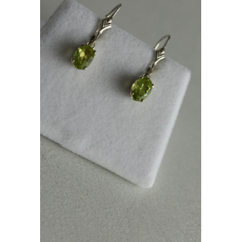 Sky Jewelry Серебряные серьги 925 пробы с камнем Тсаворит (Цаворит)