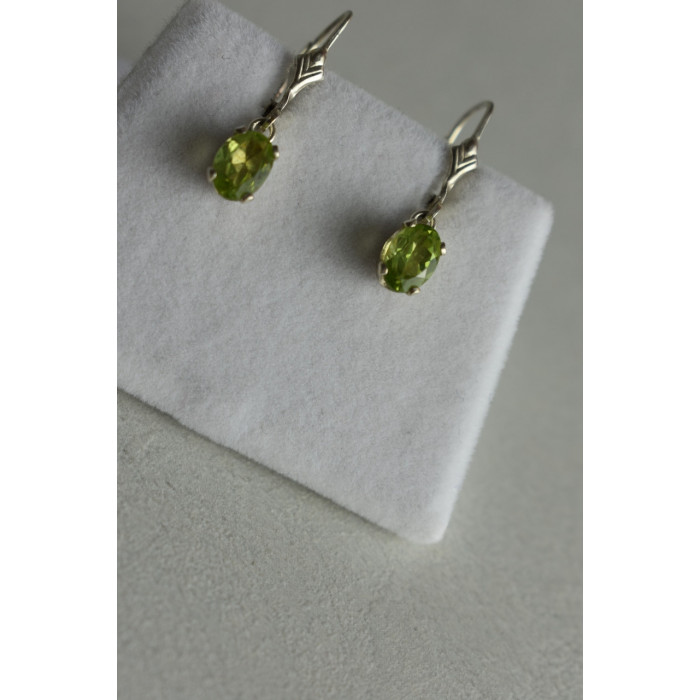 Sky Jewelry Серебряные серьги 925 пробы с камнем Тсаворит (Цаворит)